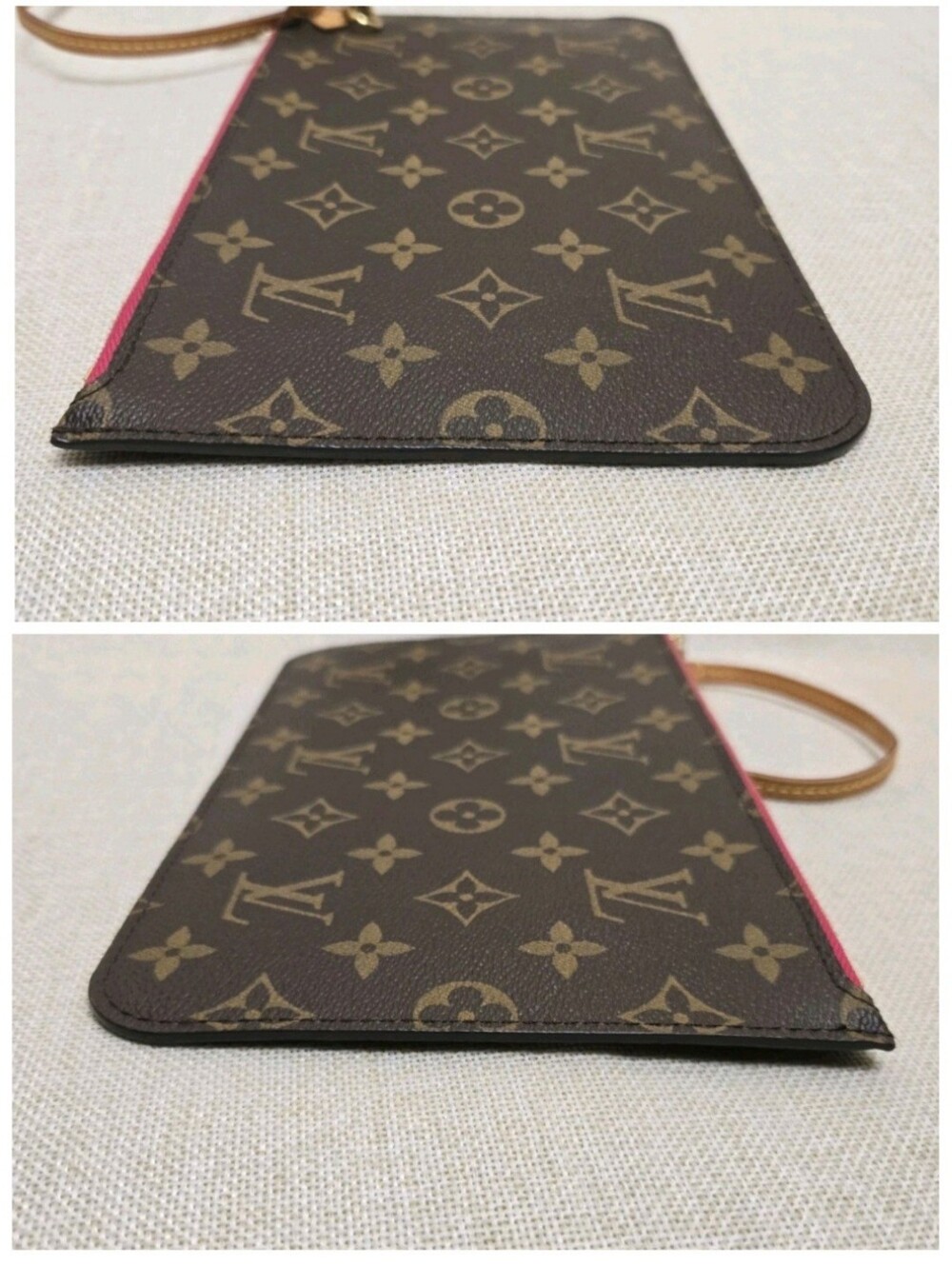 Louis‎ Vuitton Neverfull MM Pouch Pochette Wristlet Clutch Pivoine Pink with COA - Picture 3 of 14